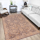 handmade Transitional Kafkaz Brown Tan Hand Knotted RECTANGLE 100% WOOL area rug 8 x 10